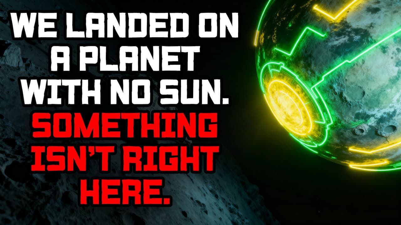 Still from We Landed on a Planet with No Sun. Something Isn't Right Here.