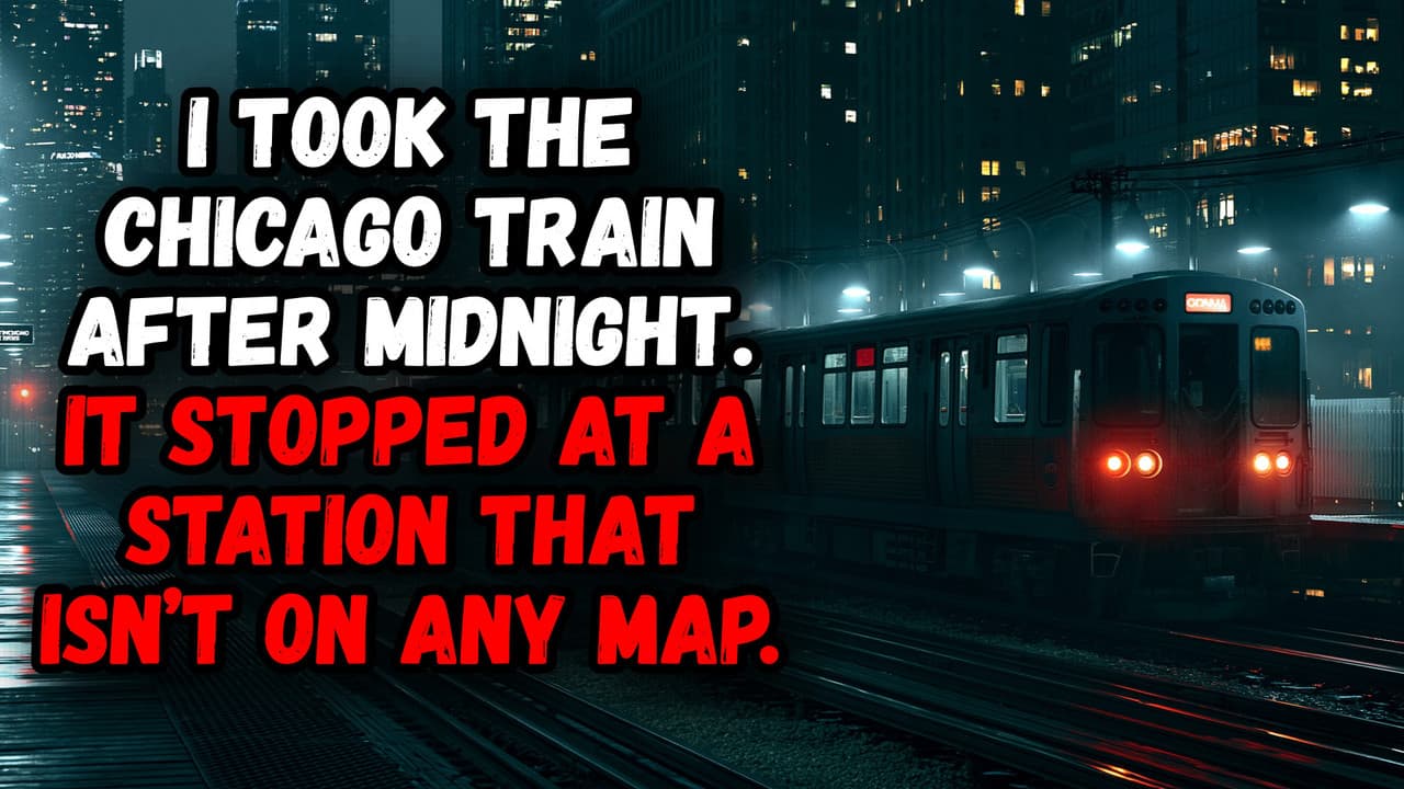 Still from I Took The Chicago Train After Midnight. It Stopped At A Station That Isn’t On Any Map.