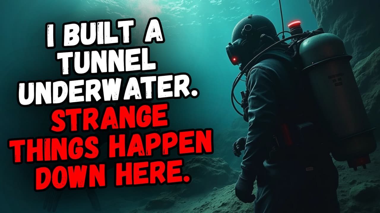 Still from I Built a Tunnel Underwater. Strange Things Happen Down Here.