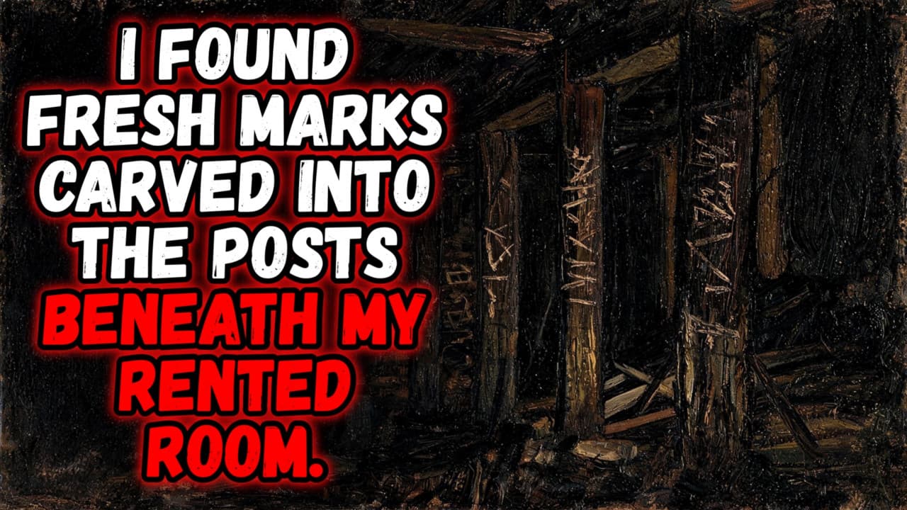 Still from I Found Fresh MARKS Carved Into the Posts Beneath My Rented Room.