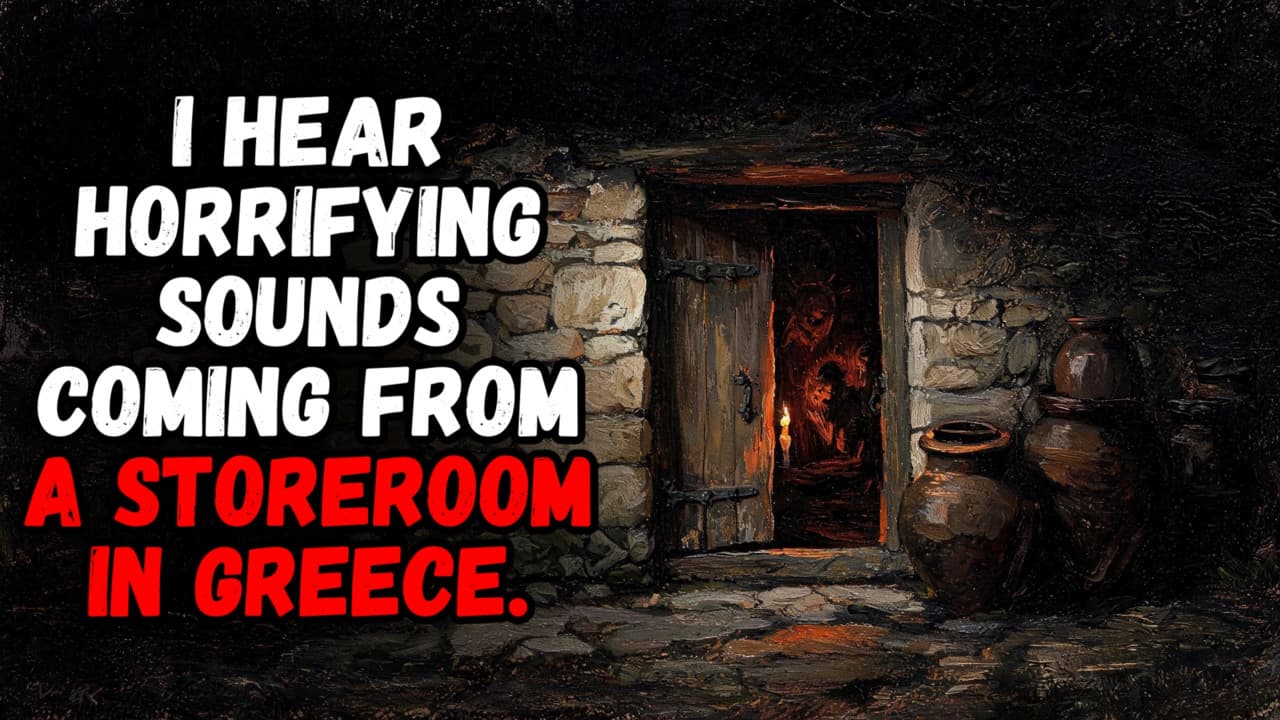 Still from I Hear Horrifying Sounds Coming From a Storeroom in Greece.