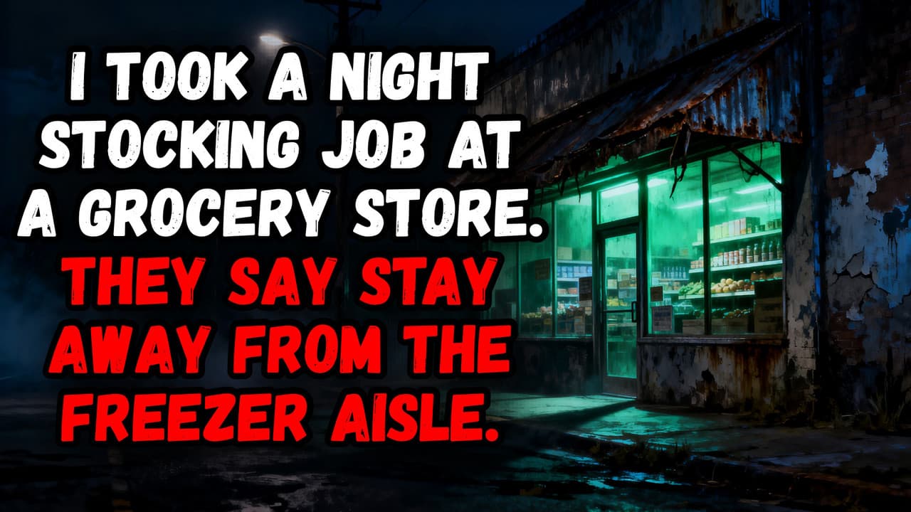 Still from I Took a Night Stocking Job at a Grocery Store. They Say Stay Away From The Freezer Aisle.