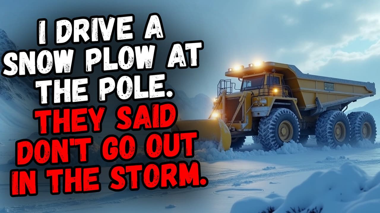 Still from I Drive a Snow Plow at the Pole. They Said Dont Go Out in the Storm.