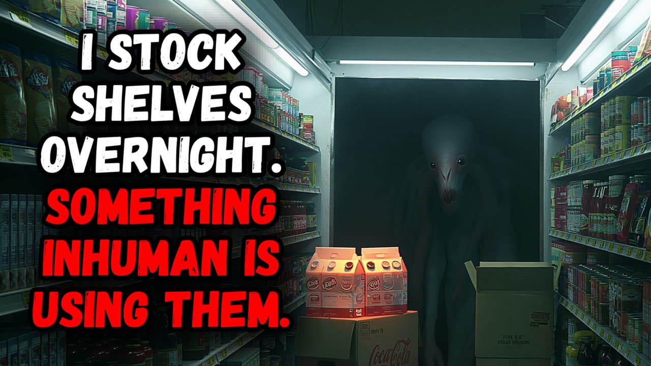 Still from I Stock Shelves Overnight. Something Inhuman Is Using Them.
