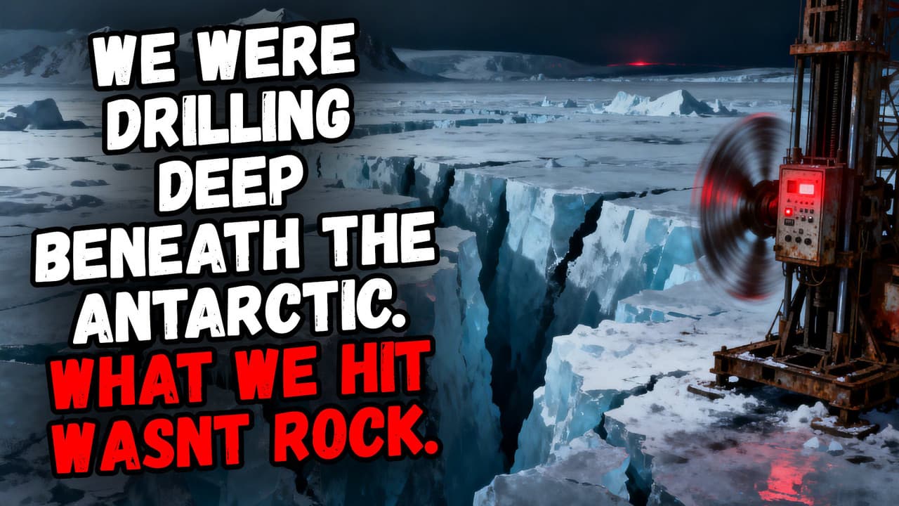 Still from We Were Drilling Deep Beneath the Antarctic. What We Hit Wasnt Rock.