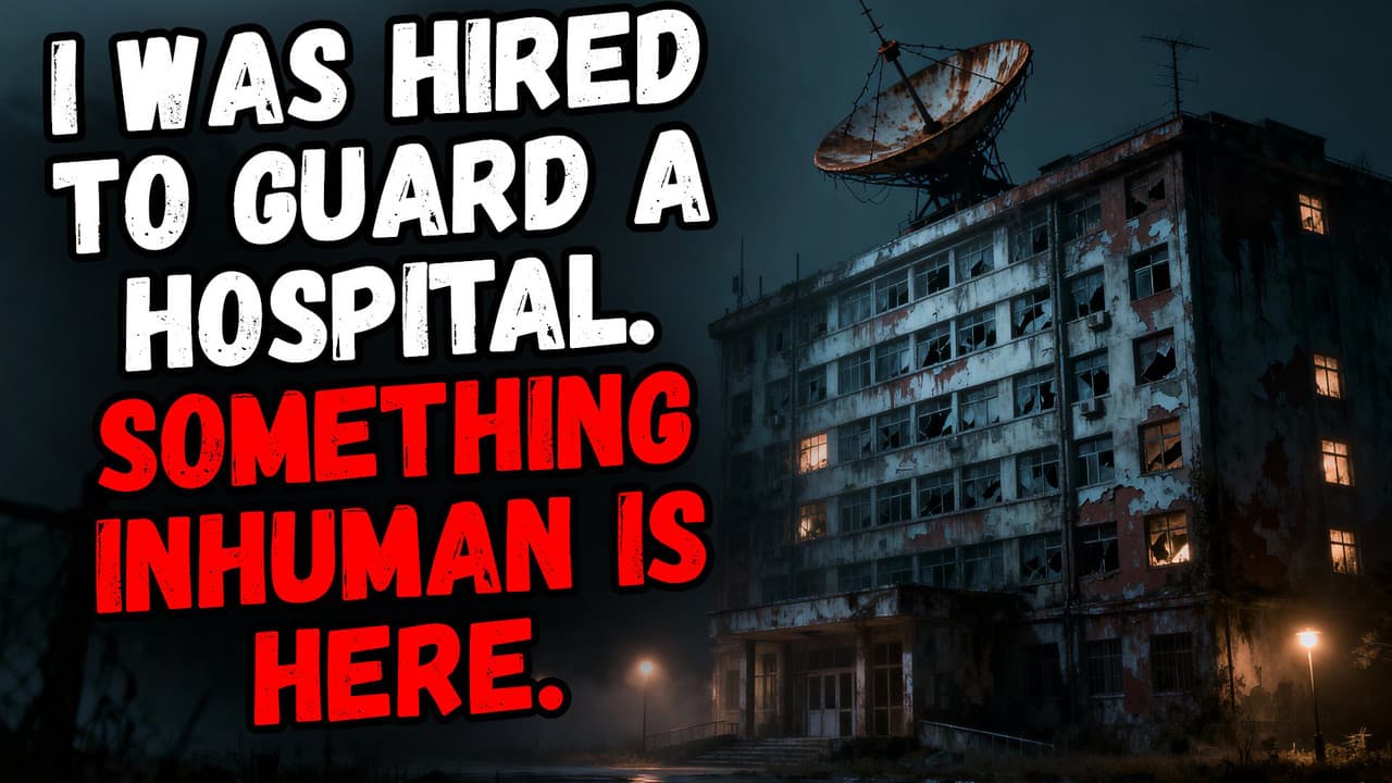 Still from I Was Hired to Guard a Hospital. Somethign Inhuman is Here.