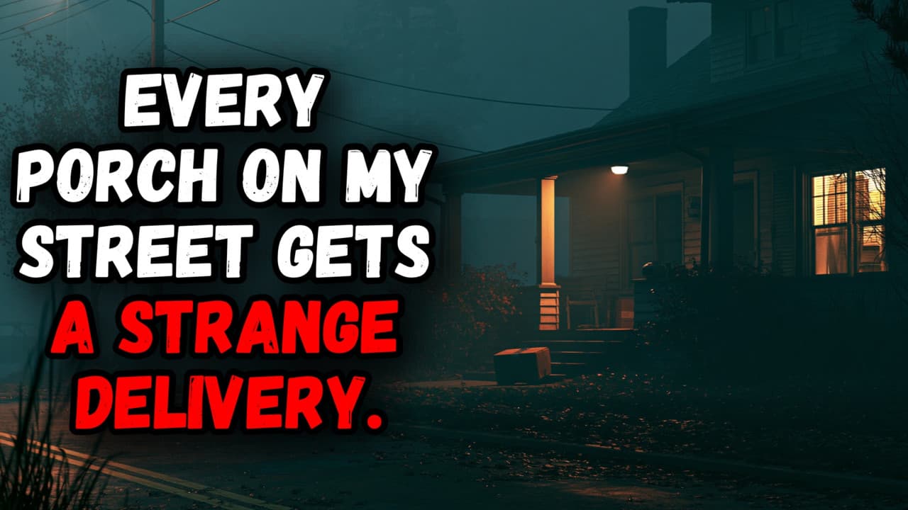 Still from Every Porch on My Street Gets a Strange Delivery.