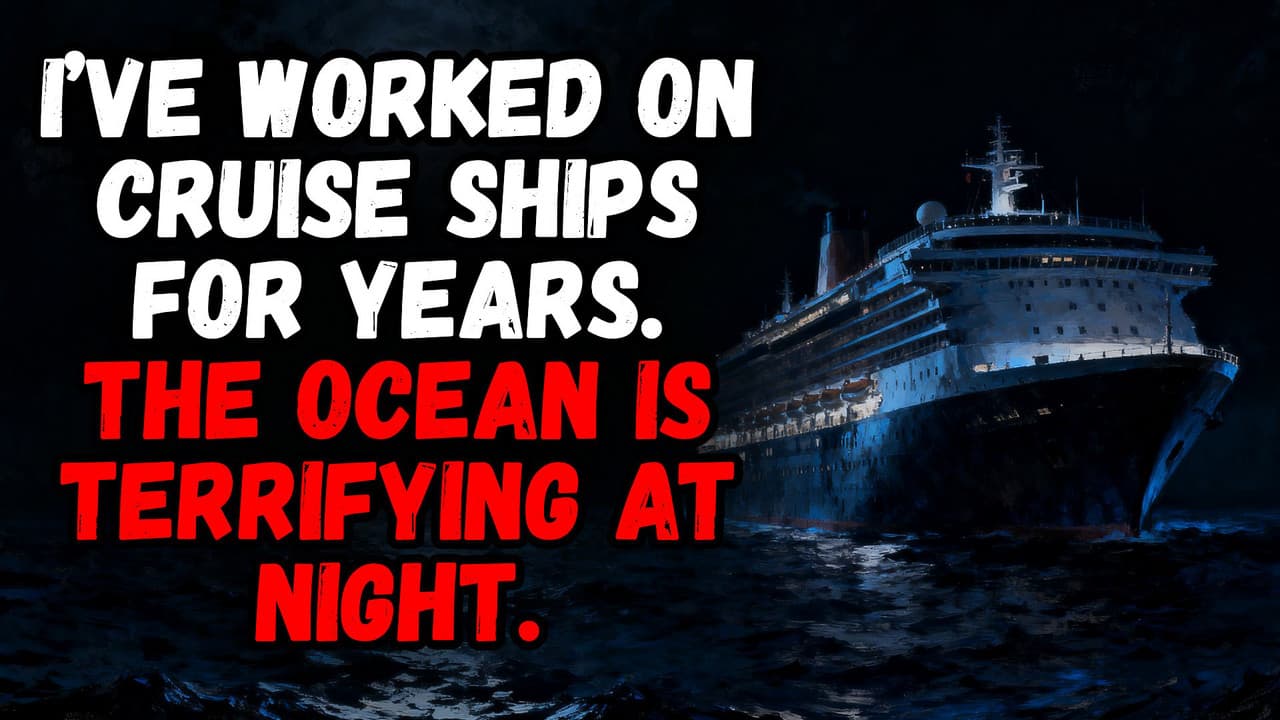Still from I’ve Worked on Cruise Ships for Years. The Ocean is Terrifying at night.