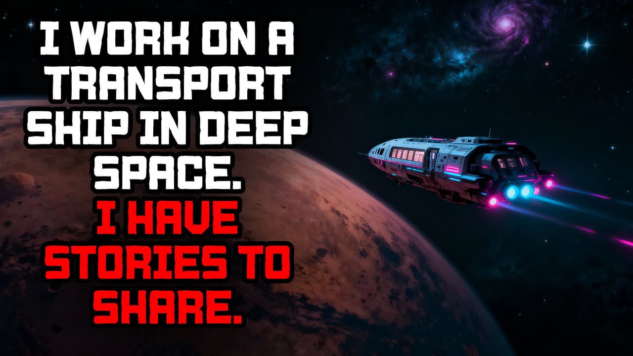 Still from I Work on a Transport Ship in Deep Space. I Have Stories to Share.