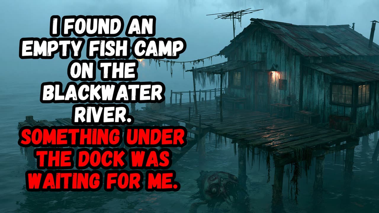 Still from I Found an Empty Fish Camp on the Blackwater River. Something Under the Dock was Waiting for Me.