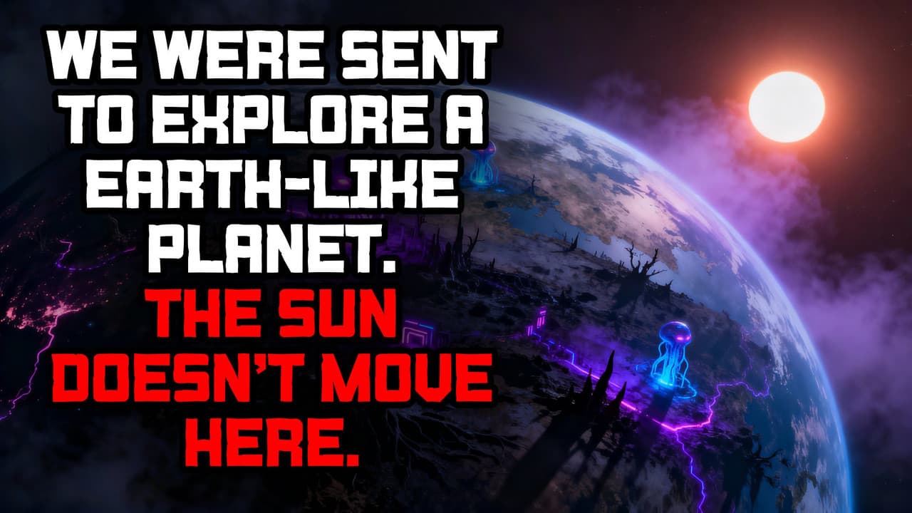 Still from We Were Sent to Explore an Earth-Like Planet. The Sun Doesn't Move Here.