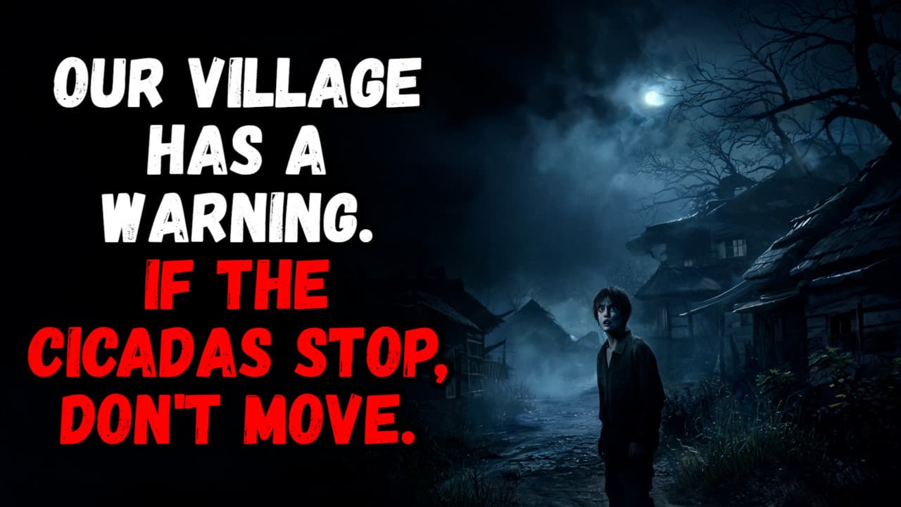 Still from Our Village Has a Warning. If the Cicadas Stop, DON'T MOVE.