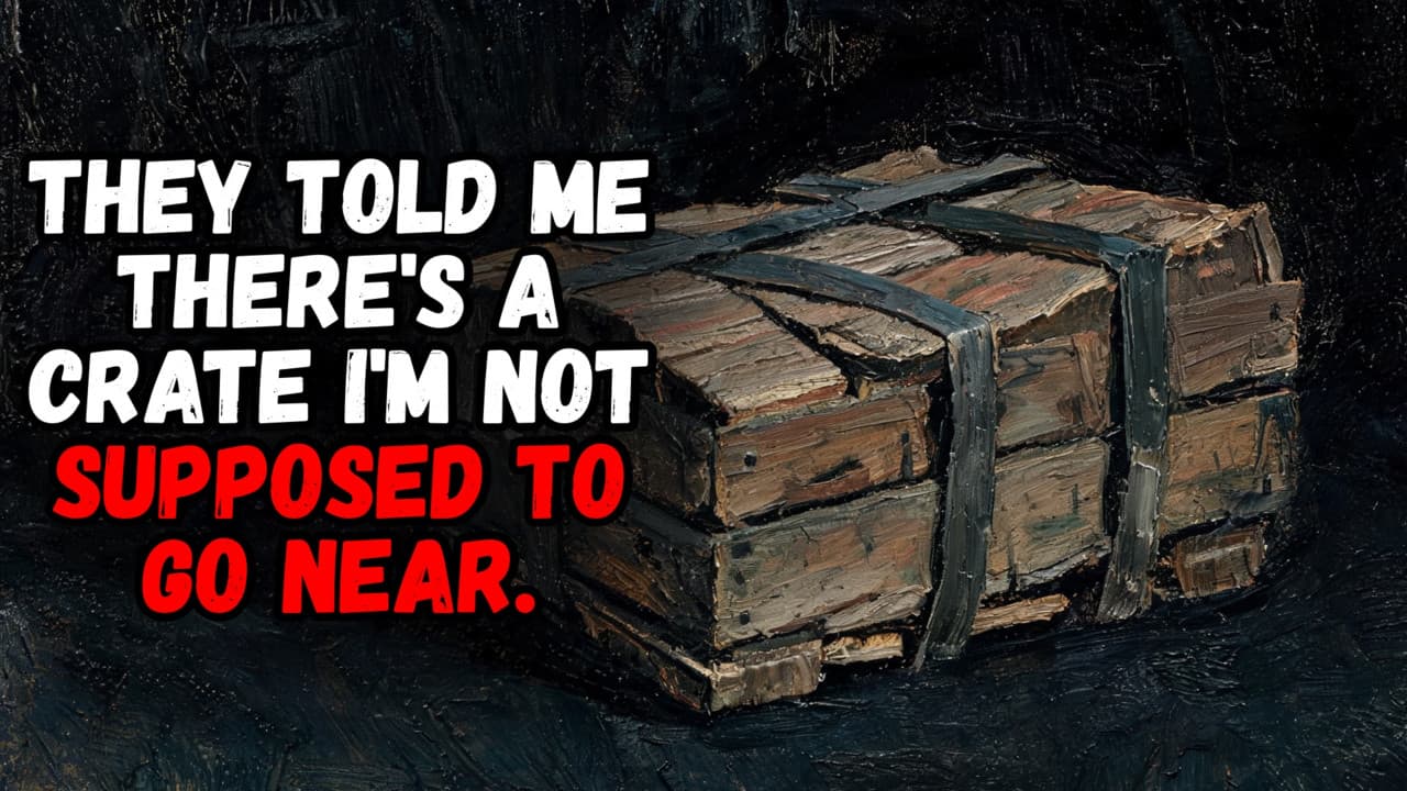 Still from They Told Me There's a Crate I'm Not Supposed to Go Near.