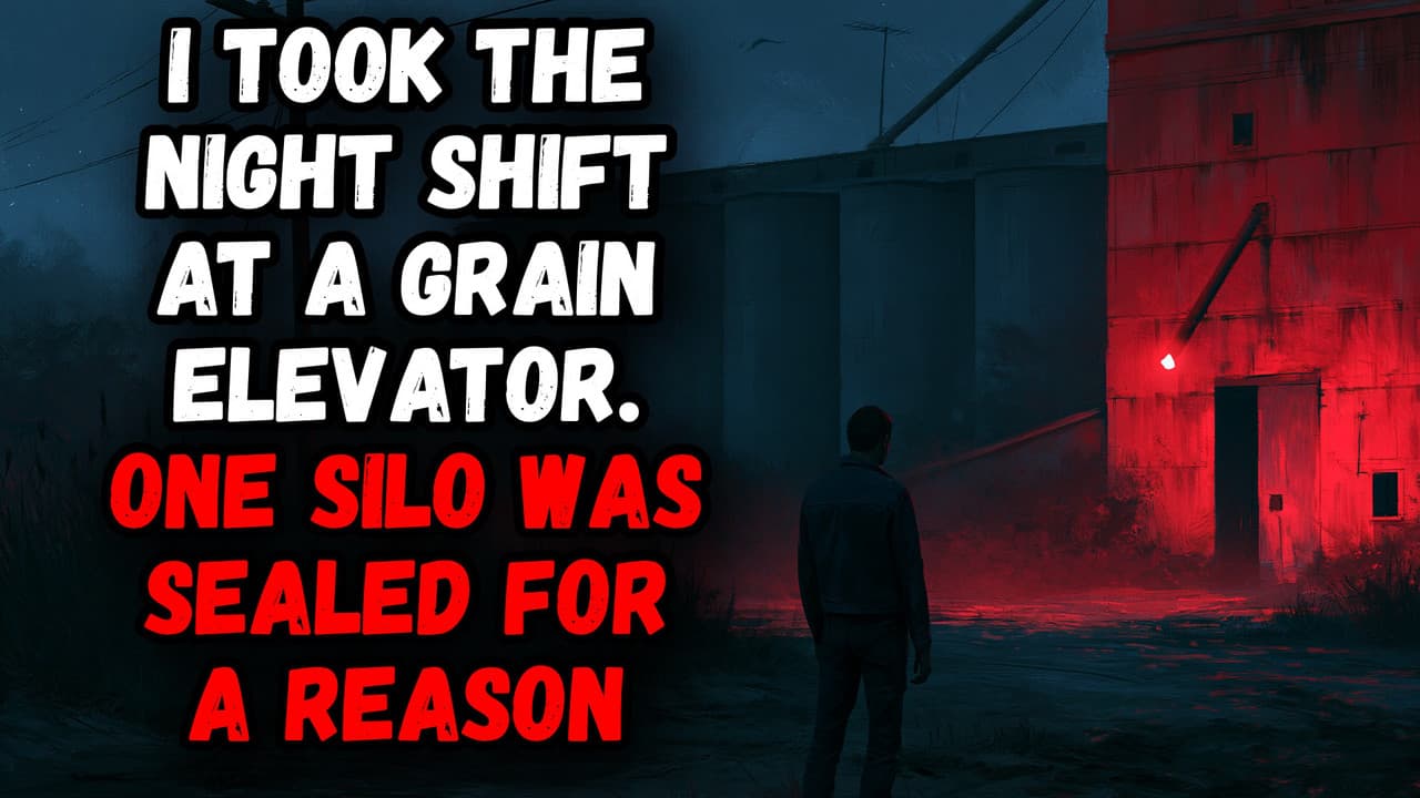 Still from I Took The Night Shift At A Grain Elevator. One Silo Was Sealed For A Reason.