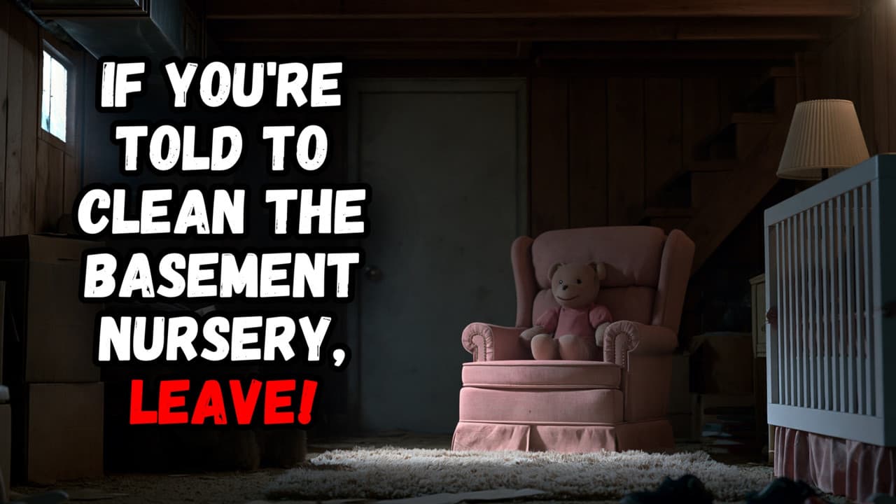 Still from If You're Told to Clean the Basement Nursery, LEAVE!